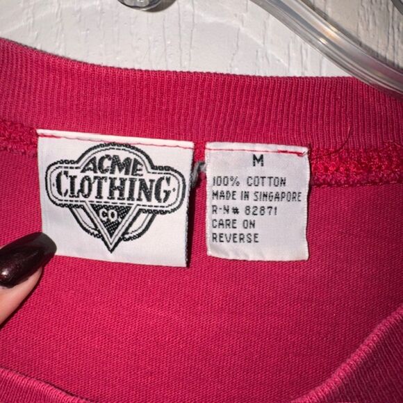 Vintage 1991 Looney Tunes Acme Tweety Sylvester Embroidered Pocket T-Shirt Med - Picture 3 of 6